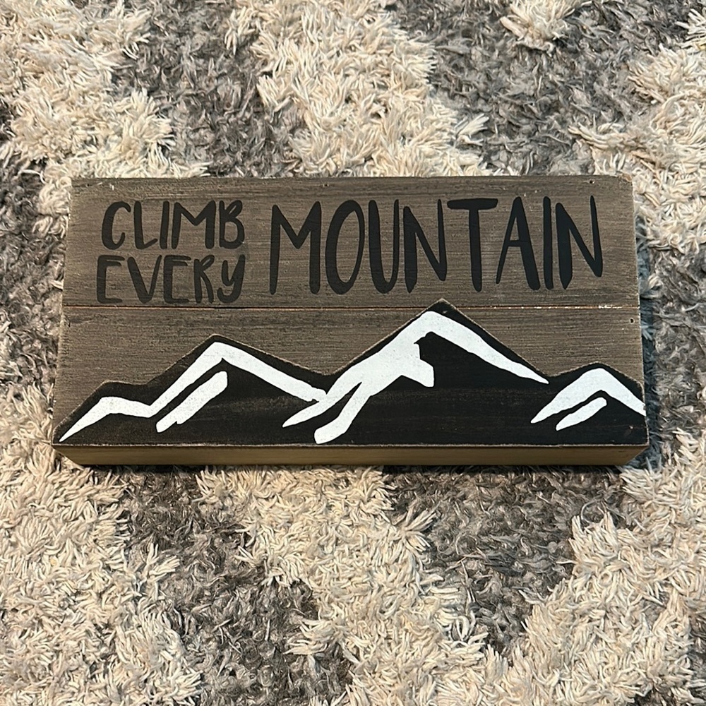 Mountain Wall Decor with Inspirational Quote